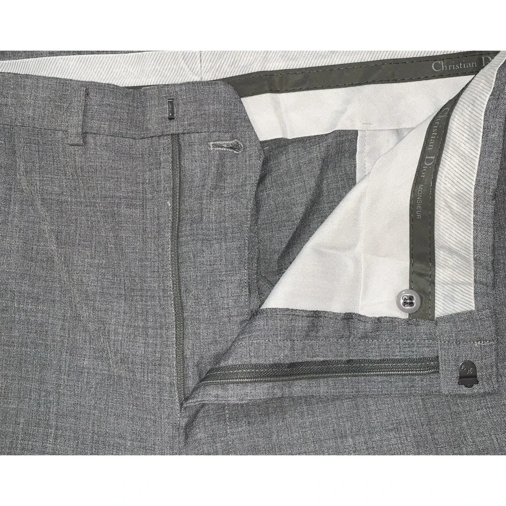 Christian Dior Monsieur Gray Business Straight Leg Dress Pants Size 38x29 Preppy